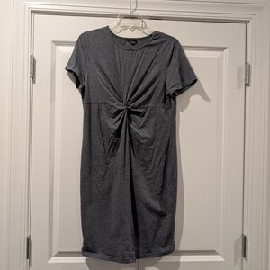 SHEIN Charcoal Knot-Front Mini Dress